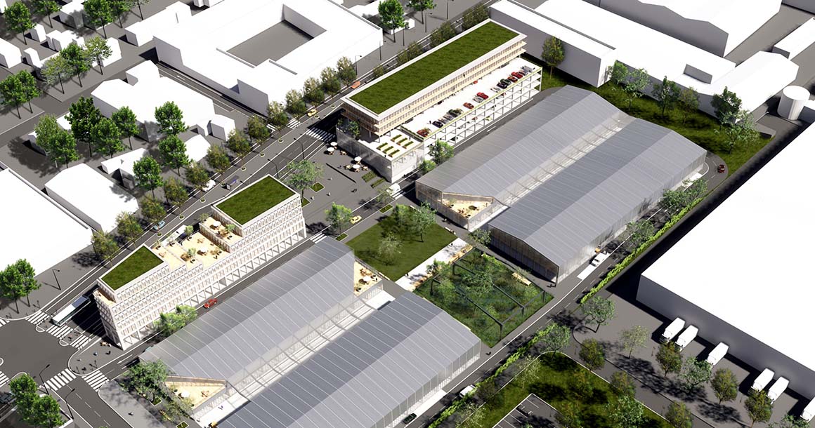 Urban Valley est une plateforme d’activités innovantes située dans le Parc d’activités des Berges de Seine à Argenteuil. Le projet a pour ambition d’accompagner la transition industrielle de la zone afin de faire émerger un quartier productif, multifionctionnel et métropolitain. Il est articulé autour d’un jardin central auquel font écho de nombreuses toitures végétalisées. (MO : Atland / MOe : Vincent Lavergne Architecte Urbanisme)