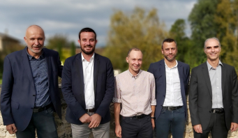 De gauche à droite : Yves Champagnol, Jean-Philippe Fondeville, Martial Cessot, David Grimaud et Georges Portas
