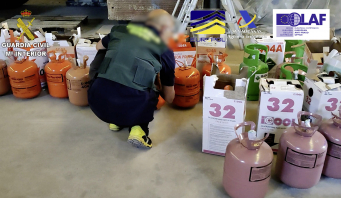 Des bouteilles de R32 et de R404A ont notamment été saisies lors de cette prise.