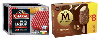 Le steak haché pur boeuf Charal et le Magnum Amandes occupent les deux premières places au classement des ventes annuelles.  