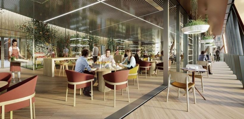 Future brasserie au R+5 de la Tour Hekla à la Défense