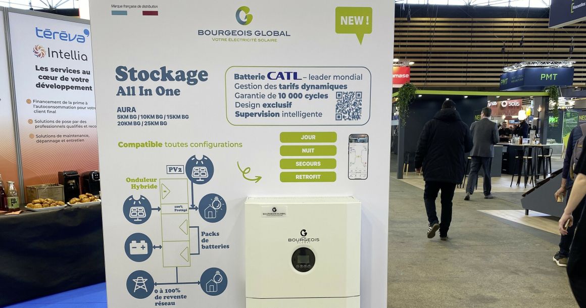 Sur le stand de Bourgeois Global (groupe Téréva) à Bepositive, le stockage est à l'honneur.