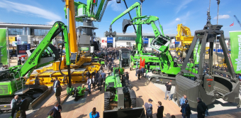 Le stand de Sennebogen à la Bauma.