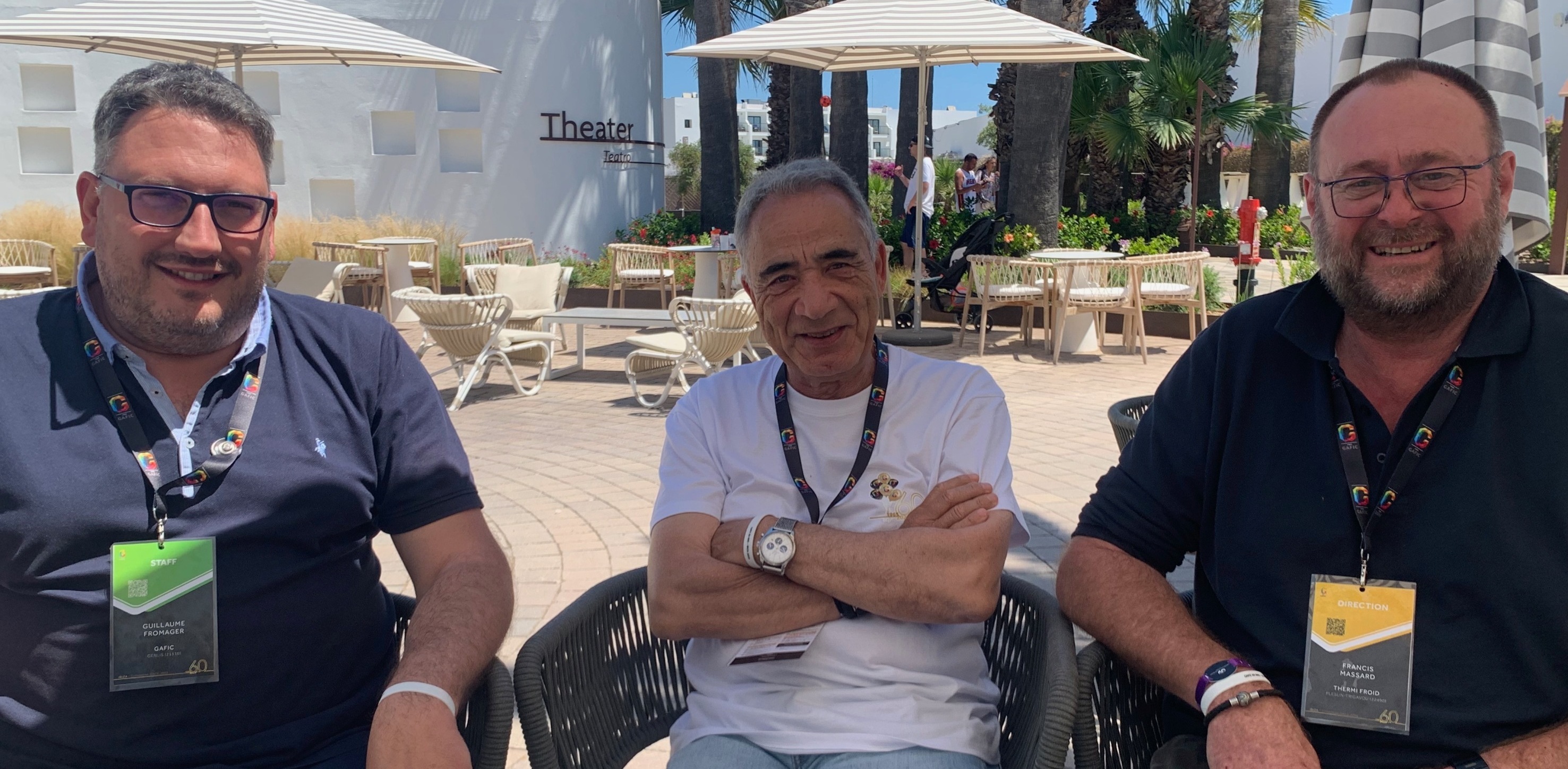 Marc Marouani, Président du GAFIC, initiateur du projet d'école, entouré par Guillaume Fromager et Francis Massard