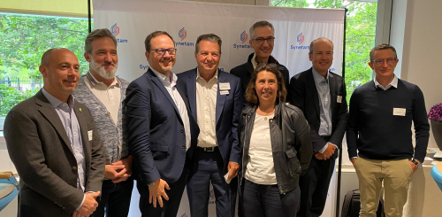 Bureau exécutif de Synetam (de gauche à droite) :- Aurélien Fouquet  (Santos) – conseiller  ; Laurent Courneil ; (Socamel) – conseiller ; Guilhem Pinault (De Buyer Industries) – vice-président ; Pierre Marcel (Tournus Equipement) – Président; Bénédicte Compere (Metos) – trésorière ; Emmanuel Brugger (Cristel) – trésorier ; Patrick Le Feur (T.E.N – conseiller ; Alexandre Dubost (Jean Dubost) – conseiller.
